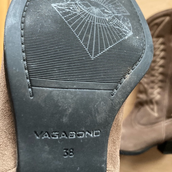 VAGABOND Taupe Suede Heeled Boots - Picture 5 of 6